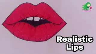 Realistic lips drawing | Realistic lips | Draw with shehzadi