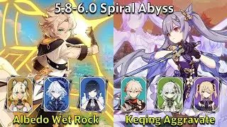 C1 Albedo Wet Rock & C5 Keqing Aggravate - Genshin Impact 5.8-6.0 Spiral Abyss Full Clear