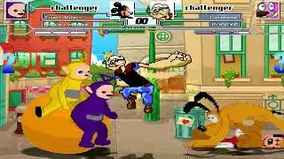 Tinky Winky and Mickey & Pluto  vs  Courage and Popeye | Sesame Street Fight!
