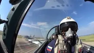Su-27's fighters from Belbek airbase over Crimea during military drills "Kavkaz-2016"
