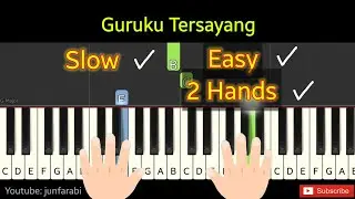 Guruku Tersayang | piano slow tutorial Level 1