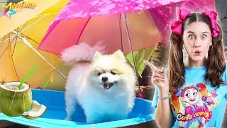 MILENINHA E O DESAFIO DA BELINHA NA PISCINA