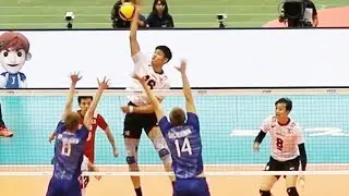 Takahashi's quick spikes and blocks. Men's volleyball2019