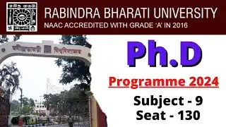 New PhD Admission 2024 | Rabindra Bharati University | PhD in west bengal | RBU PhD Admission