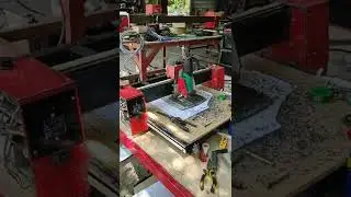 Demo mesin karyacnc cutting Gantry mesin Laser dan Router