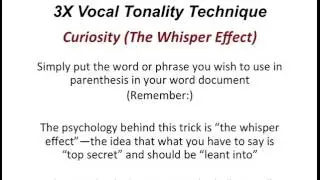 Vocal Tonality Technique