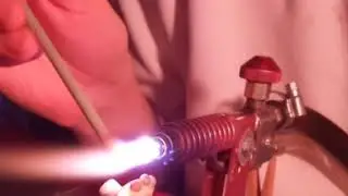 Lampwork dot bead. Making process