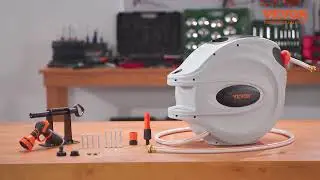 Effortless Garden Watering! 🌿 VEVOR Retractable Hose Reel | Auto Rewind, 180° Swivel & 9 Spray