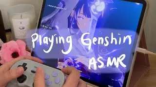 playing genshin on a cozy iPad pro setup | controller ASMR | chinese dub | more chasm!