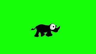 Rhino running Green Screen Draw By Zaggazag
