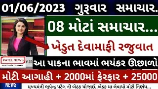 ખેડુતો માટે 08 મોટા સમાચાર = દેવામાફી રજુવાત 💥 | khedut sahay | new vima yojana | commodity Trend