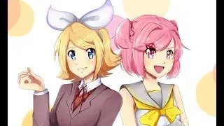 SpeedPaint : Rin and Natsuki 『VocaloidxDDLC』