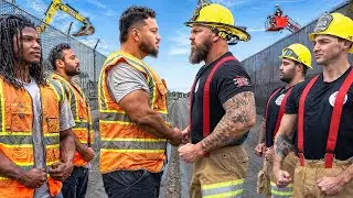 Construction Workers VS Firefighters (Who's Stronger?)