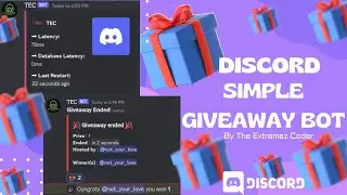 DISCORD SIMPLE GIVEAWAY BOT || BOTH SLASH AND PREFIX || Without Coding | 