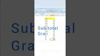Sub total and Grand Total in Excel #bengali #exceltips #education