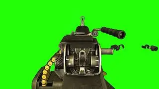 Machine gun M249 SAW FPS view, green screen