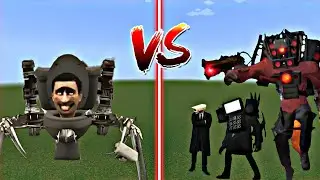 Titan Spidertoilet vs Titan Cameraman, Cameraman and Tv Man - Minecraft Mob Battle