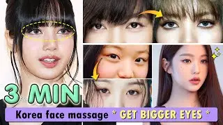 3 MIN Get Bigger Eyes Natural, Eye Lift and Eyebrow Lift Massage | Korean Eye Massage