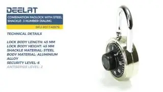 Combination Padlock with Steel Shackle- 3 Number Dialing