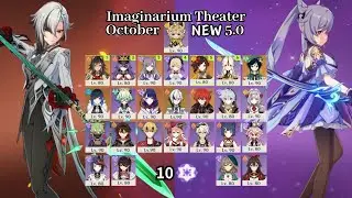 NEW 5.0 October Imaginarium Theater Full Strar Gameplay | Full Star Clear | Genshin Impact