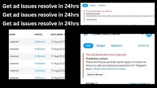 How to fix all telegram ad issues and resolve rejected ads. part 1.