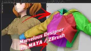 Marvelous Designer to Maya / ZBrush 2021 / Topology & UV