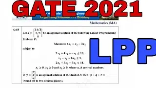 GATE 2021 MATHEMATICS SOLUTION || GATE 2021 LINEAR PROGRAMMING PROBLEM SOLUTION ||