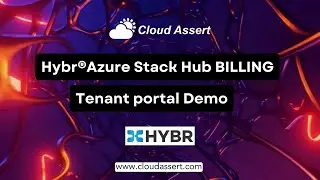 Hybr® Azure Stack Hub Billing - Tenant Portal Demo