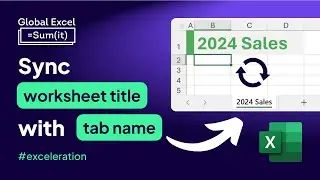Sync worksheet title with tab name in Excel