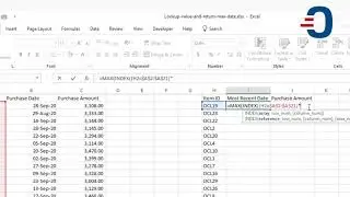 Find the Latest Date and Purchase Price using MAX IF and VLOOKUP Functions