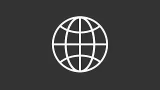 Animated globe white line icon