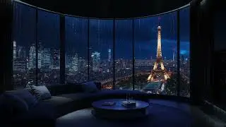 Peaceful Rainy Night in a Luxury Penthouse | Rain and Thunder Sounds for Sleep, Calm, and Focus