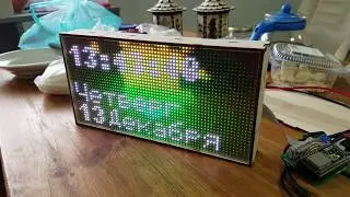 Информер на led панели P4 32×64 на esp32