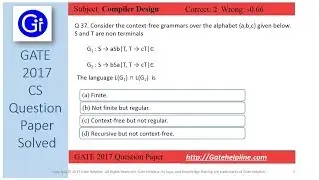 GATE 2017 CS Q37. Consider the context-free grammars over the alphabet {a,b,c}