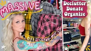 MASSIVE closet clean out! declutter and organize my clothes 😮‍💨