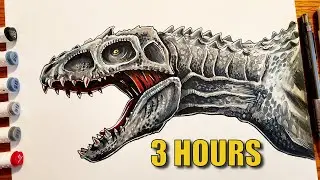 Dinosaur Drawing with Ink & Markers (Art by Isaac)