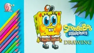 How to draw Sponge Bob with wooden crayons | Creative drawing