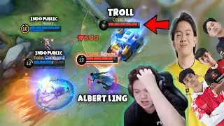ONIC ALBERT TRYING TO CARRY 4 TROLLS VS INDO PUBLIC +300 PLAYERS. . .🤣