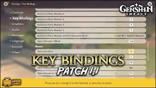 Genshin Impact - Key Bindings are here! Patch 1.1