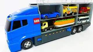 トミカ☆はたらくくるま開封＆コンボイ収納 ! ホンダNSXも参加 | Tomica Work Vehicles Unboxing & Loading into Convoy!