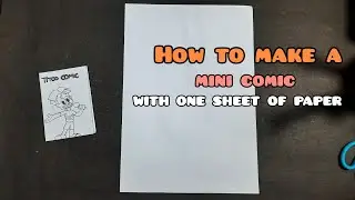 How to make a mini comic with only one sheet of paper/ handmade titoo comicbook