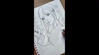 Sketching Lucy from Cyberpunk: Edgerunners #shorts