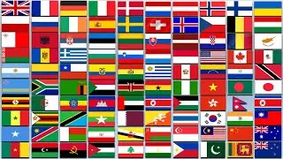 100 Countries with Waving Flags II Country Flags