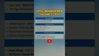 UPSC NDA&NA NEW VACANCY 2024 #govtjobs #upsc