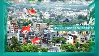 lofi music, Fish tank clock, and pomodoro technique  [45 min+ 10min+ 45 min]