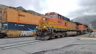Quad Trains Meet In Cajon Pass Ca! (Special Video Read Desc) #bigbossrailfanner
