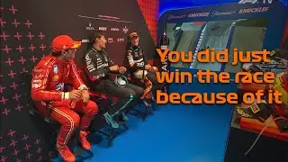 Sains, Russel and Piastri reaction to Lando and Max's incident | Cooldown room Austria 2024