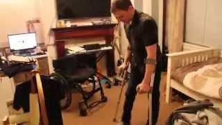 Paraplegic walks again after a year and half from spinal injury (Crutches)