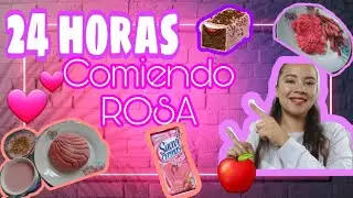 ALGO INESPERADO PASÓ!! 😳💕🤩😂 RETO DE 24 HORAS COMIENDO ROSA. | Mireya GN