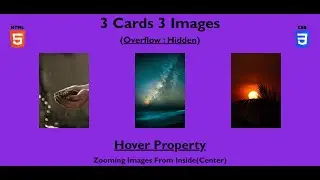 3 Cards 3 Images Hover Property | Overflow:Hidden|Zooming Images from Inside(Center)|WEB DEVELOPMENT